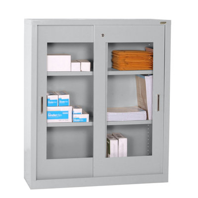 Sandusky Cabinets Storage Cabinets with Sliding Door Clear View