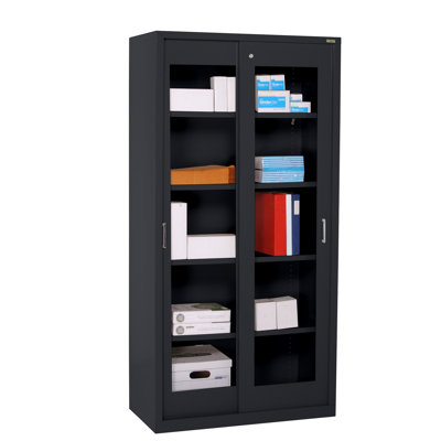 Sandusky Cabinets Clearview Tall Storage Cabinet with Sliding Clear Doors