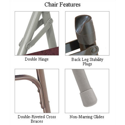 National Public Seating 1200 Series Vinyl Upholstered Folding Chair