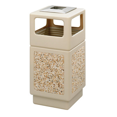 Safco Products Company Canmeleon Series Outdoor Aggregate Panel Side Opening Receptacle with Urn (Large)