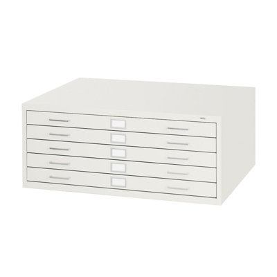 Safco Products Company 36" W Five-Drawer Steel Flat File with Optional Open Base