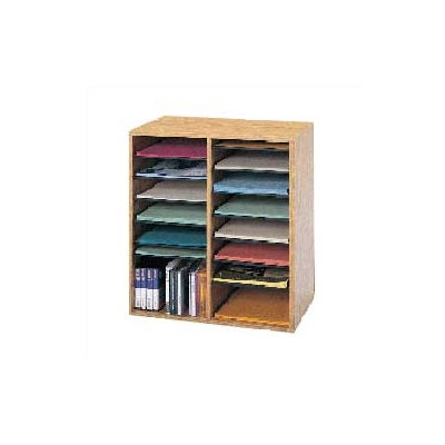 Safco Products Company Small Wood Adjustable-Compartment Literature Organizer