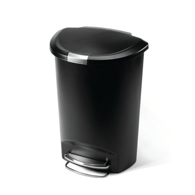 simplehuman Semi-Round Step Trash Can in Black