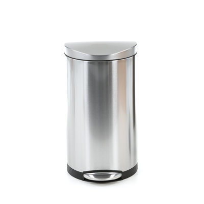 simplehuman Semi-Round Step Trash Can in Brushed Stainless Steel