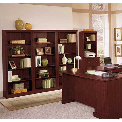 Bush Industries Saratoga 72" H Five Shelf Bookcase in Cherry