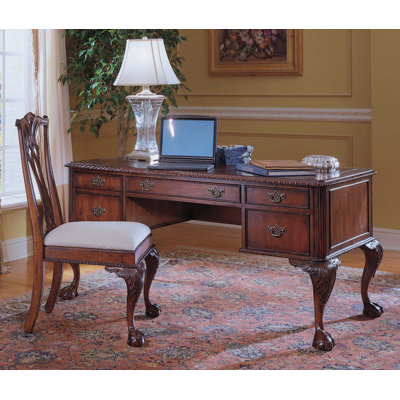 Hooker Furniture Bedford Row 60" W Ball / Claw Writing Desk Set
