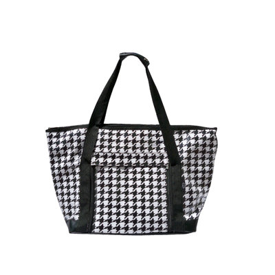 Houndstooth Picnic Tote in Black and White