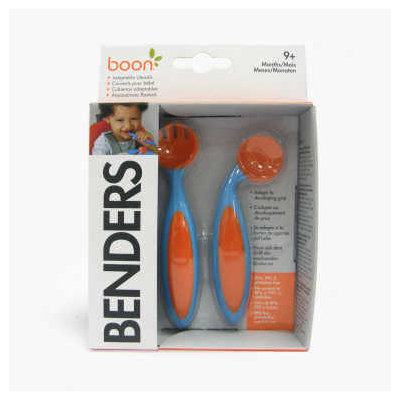 Boon Benders Adaptable Utensils in Blue Raspberry / Tangerine