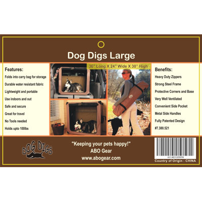 ABO Gear Dog Digs Collapsible Pet Crate