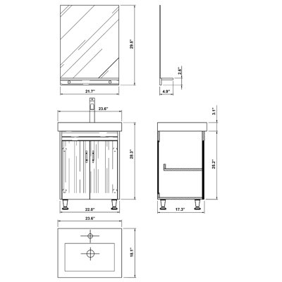 Bellaterra Home Graham Beveled Bathroom Mirror in Espresso