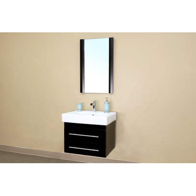 Bellaterra Home Pickering Solid Wood Framed Mirror in Black