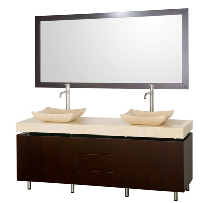 Wyndham Collection Malibu 72" Double Bathroom Vanity Set