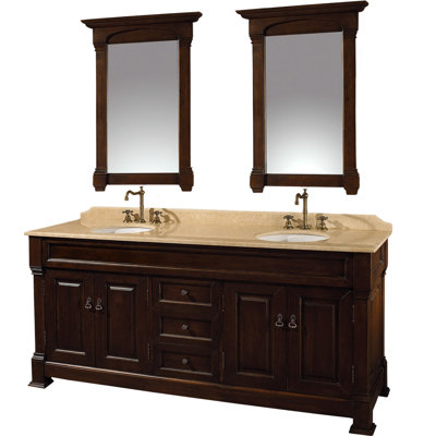 Wyndham Collection Andover 72" Double Bathroom Vanity Set