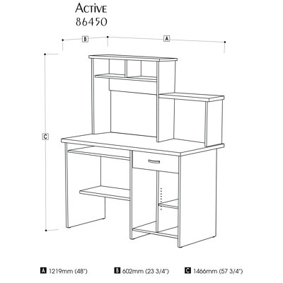 Bestar Active Computer Station in Copper Cherry