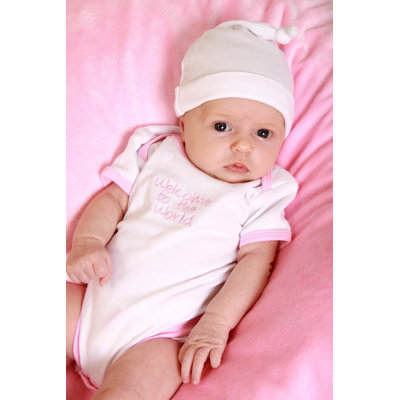 Trend Lab Good Fortune Two Piece "Welcome to the World" Newborn Gift Set in Pink