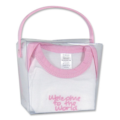 Trend Lab Good Fortune Two Piece "Welcome to the World" Newborn Gift Set in Pink