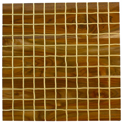 RS Furnishings Pura Vida I Off The Grid Teak Panel in Natural with 18kt Gold Grid