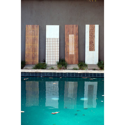 RS Furnishings Pura Vida I Off The Grid Teak Panel in Natural with 18kt Gold Grid