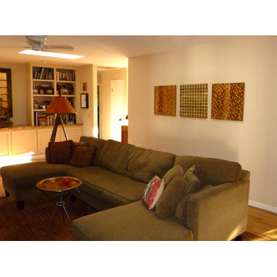 RS Furnishings Pura Vida I Off The Grid Teak Panel in Natural with 18kt Gold Grid