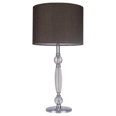 Z-Lite Portable 1 Light Table Lamp in Chrome with White Shade and Crystal Accents