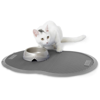 Petmate Replendish Single Pet Food Mat in Brushed Nickel