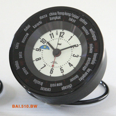 Bai Design Auto-Align World Trotter Travel Alarm Clock
