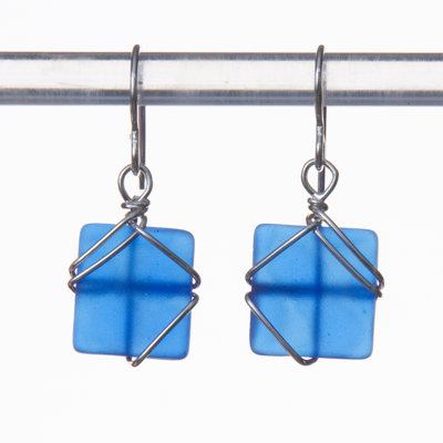 Seaglass Wrapped Earring