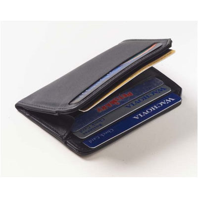 Clava Leather Quinley Front ID Card Wallet in Black