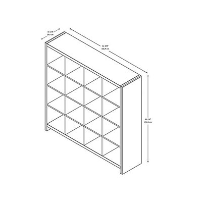kathy ireland Office by Bush New York Skyline 16-Cube Room Divider in Mocha Finish