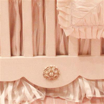 Petit Tresor Petit Ange Built to Grow Crib in Beige with Real Gold Leaf