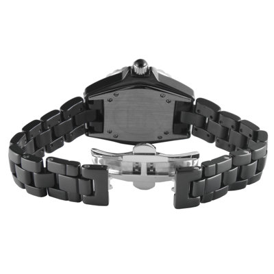 Peugeot Swiss Women's Swarovski Crystal White Dial Watch in Black