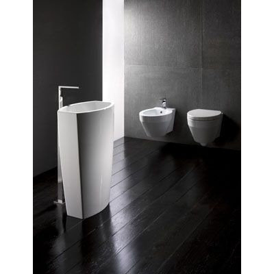 GSI Collection Losagna Oval Trendy White Ceramic Floor Bathroom Sink