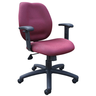 Boss Office Products Ratchet Mid-Back Molded Foam Task Chair with Adjustable Arms