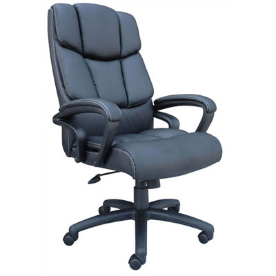Boss Office Products High-Back Leather Executive Chair with Arms