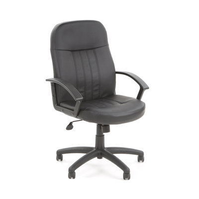 Boss Office Products Contemporary Mid-Back Leather Executive Chair
