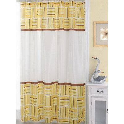 Carnation Home Fashions Caroline 100% Polyester Fabric Shower Curtain