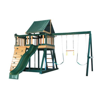 Kidwise Congo Monkey Playsystem #1 with Swing Beam in Green / Brown