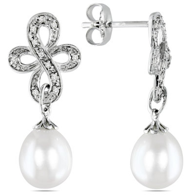 Amour Rice Shaped Pearl Ear Pin Earrings