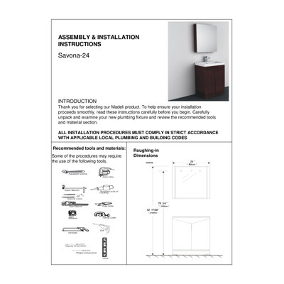 Madeli Udine 24" Bathroom Vanity Set in Walnut