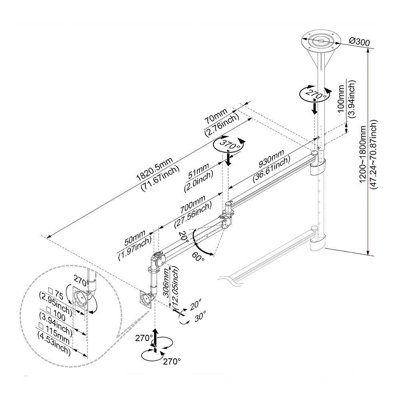 Cotytech Long Reach LCD Ceiling Mount