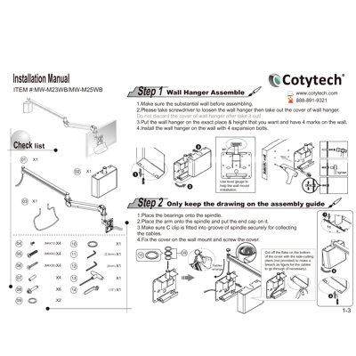 Cotytech Long Reach LCD Monitor Arm (for flat panel 2.2 lbs to 13.2 lbs)
