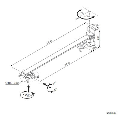 Cotytech Fully Adjustable Universal Projector Mount