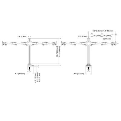 Cotytech Quad Monitor Desk Mount Dual Arm