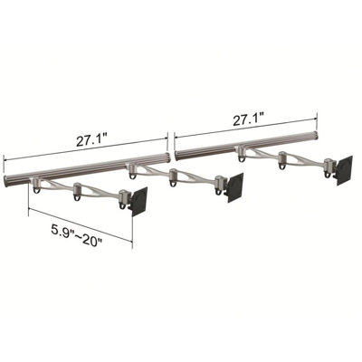 Cotytech Wall Mount for Three Monitors Double Arm