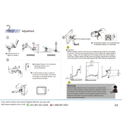 Cotytech Dual Desk Mount Spring Arm Quick Release