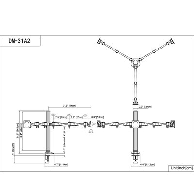 Cotytech Triple Monitor Desk Mount Dual Arm