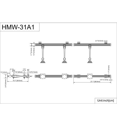 Cotytech Wall Mount for Three Monitors Single Arm