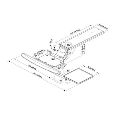 Cotytech Fully Adjustable Ergonomic Keyboard Mouse Tray-Lever