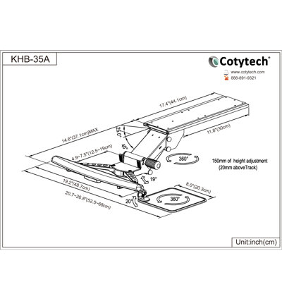 Cotytech Fully Adjustable Keyboard Mouse Tray and Wrist Rest