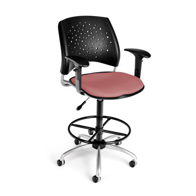 OFM Height Adjustable Swivel Stool with Lumbar Support